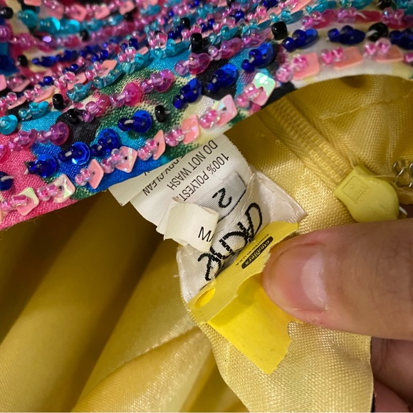 VTG Vintage‎ Cache Beaded Floral Watercolor Rainbow Size 2 Cut Out - Picture 8 of 16